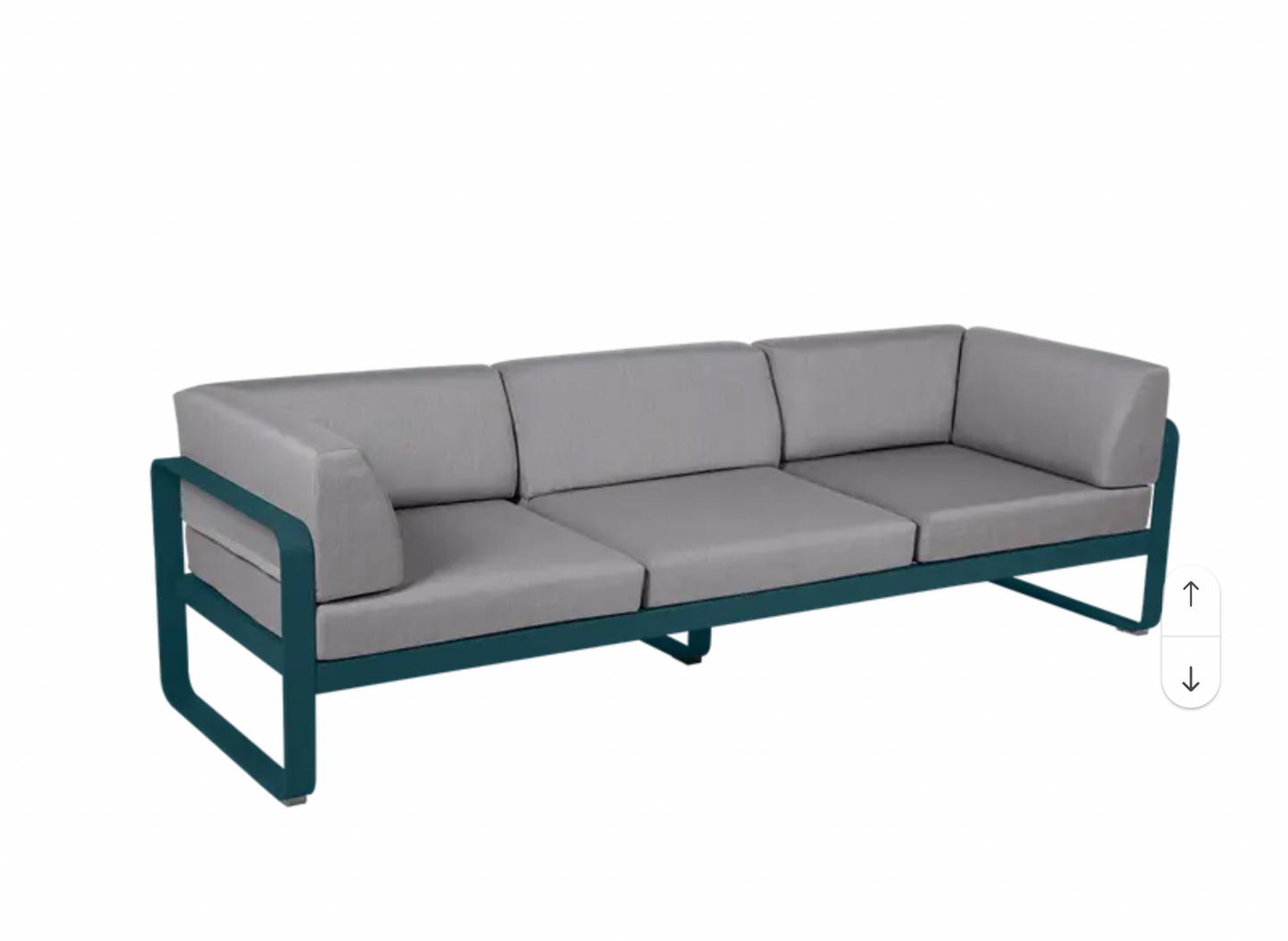 Fermob Bellevie 3-Seater Club Sofa Acapulco Blue - Flannel Grey