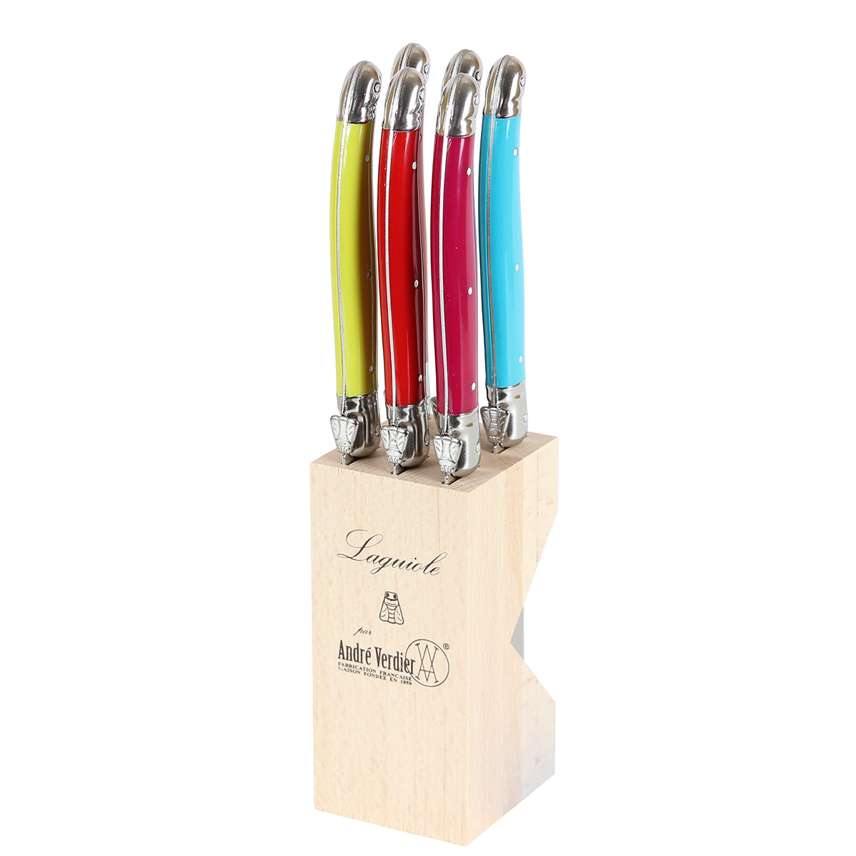 Laguiole André Verdier 6 Piece Steak Knife Block - bonmarche