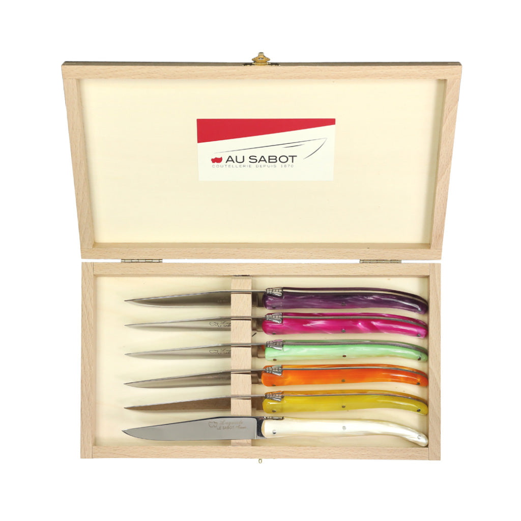 Laguiole Au Sabot Multi-color Set of Steak Knives