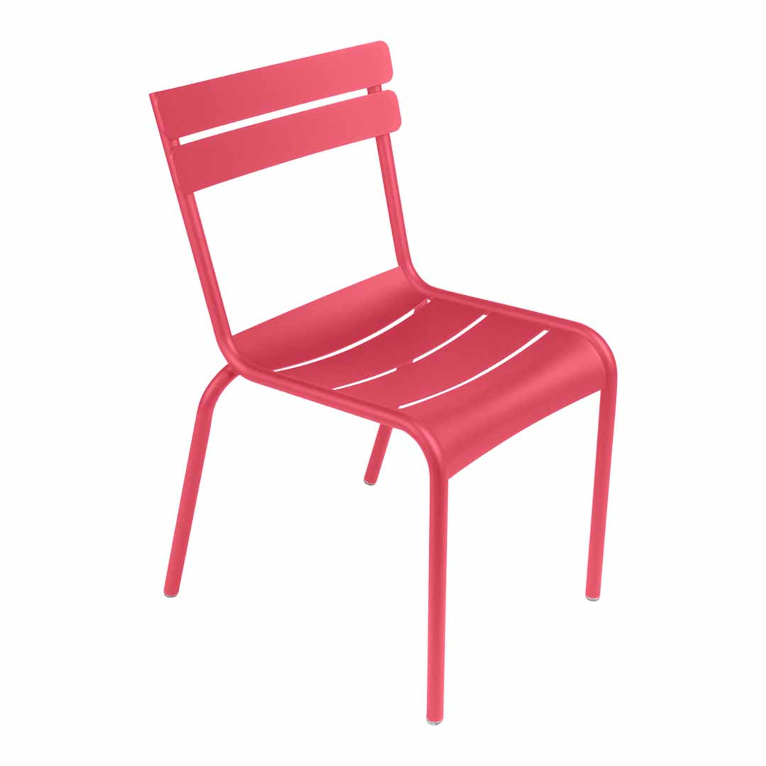 Fermob Luxembourg Chair in Rosalie, aluminum slat outdoor dining chair