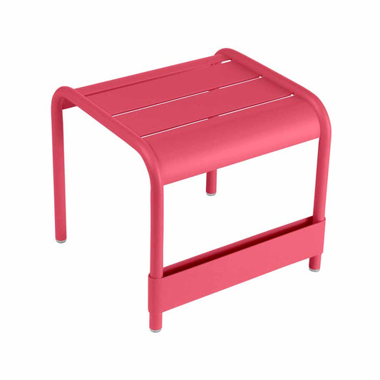 Fermob Luxembourg Footrest in Rosalie, small aluminum slat low table