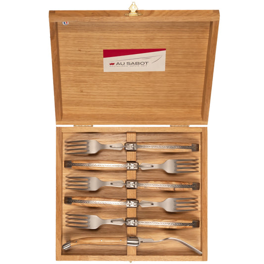 Laguiole Au Sabot Set of 6 Olive Wood Forks