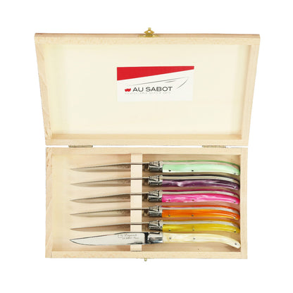 Laguiole Au Sabot Multi-color Set of Steak Knives