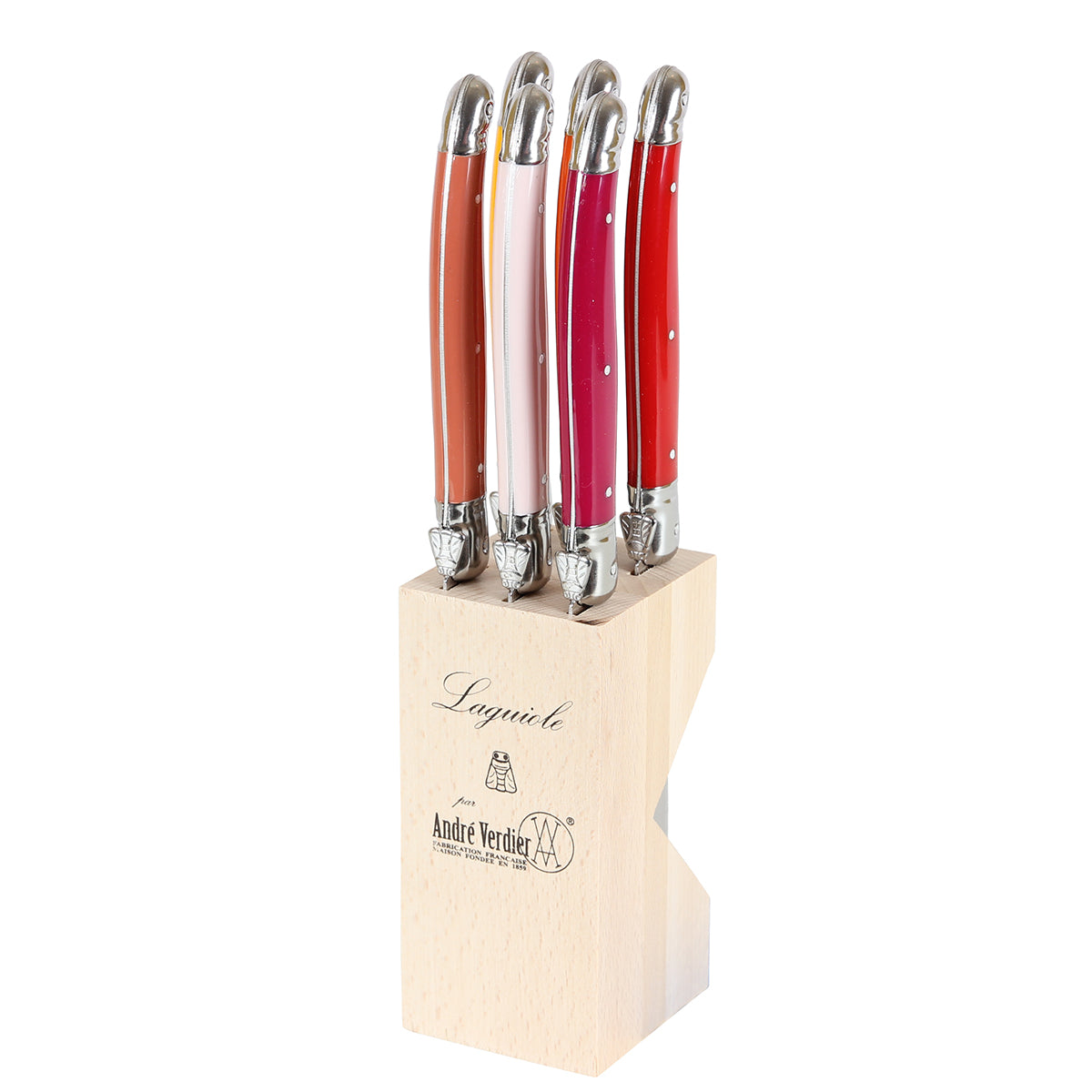 Laguiole André Verdier 6 Piece Steak Knife Block - bonmarche